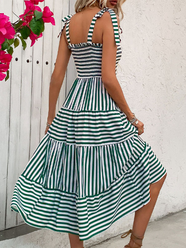 New Style Holiday Striped Suspender Dress