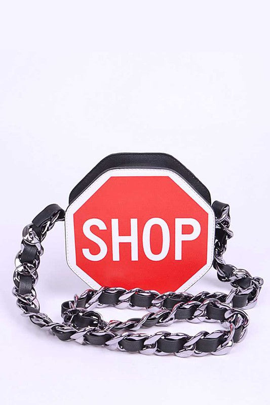 STOP Sign Chunky Chain Swing Bag