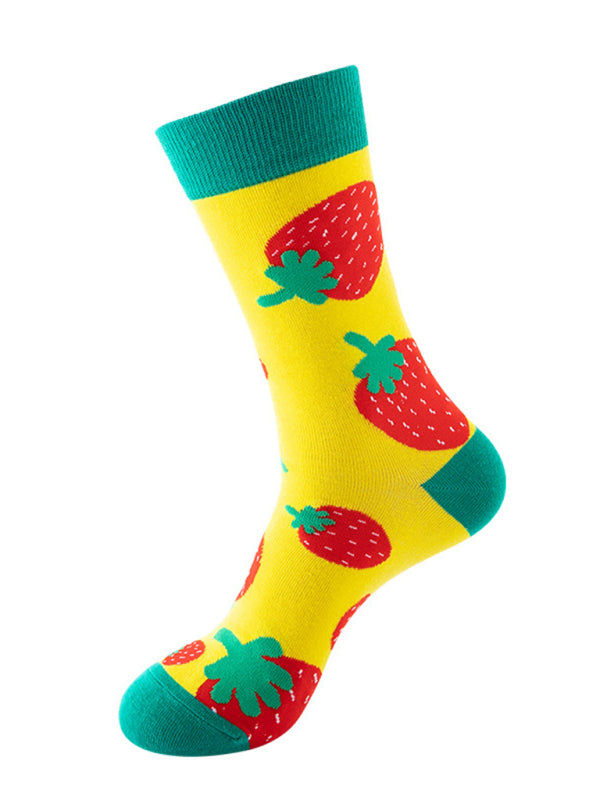New one-size-fits-all street fashion trend socks fruit pattern design trendy brand socks