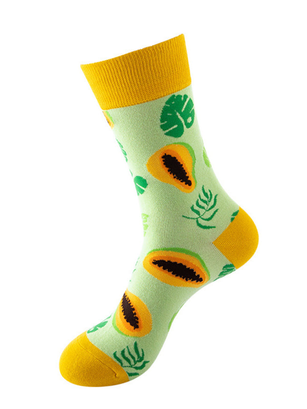 New one-size-fits-all street fashion trend socks fruit pattern design trendy brand socks
