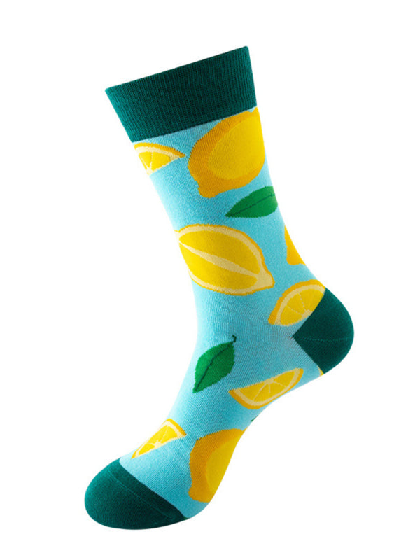 New one-size-fits-all street fashion trend socks fruit pattern design trendy brand socks