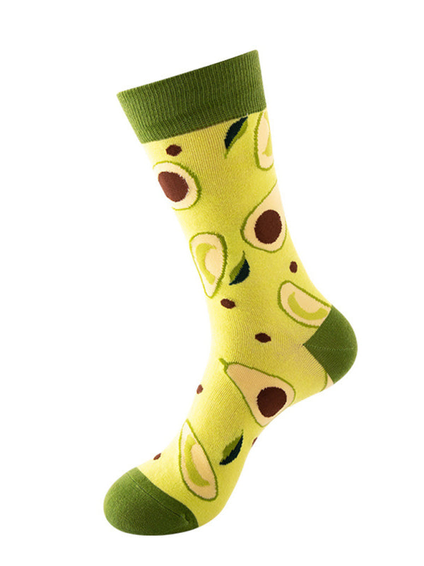 New one-size-fits-all street fashion trend socks fruit pattern design trendy brand socks
